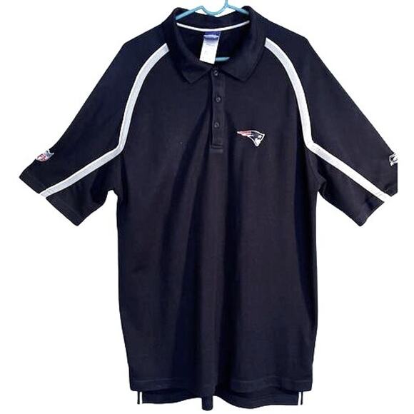 Reebok NFL New England Patriots Shirt Mens 2XL Blue Short Sleeve Collar Polo - Picture 1 of 9